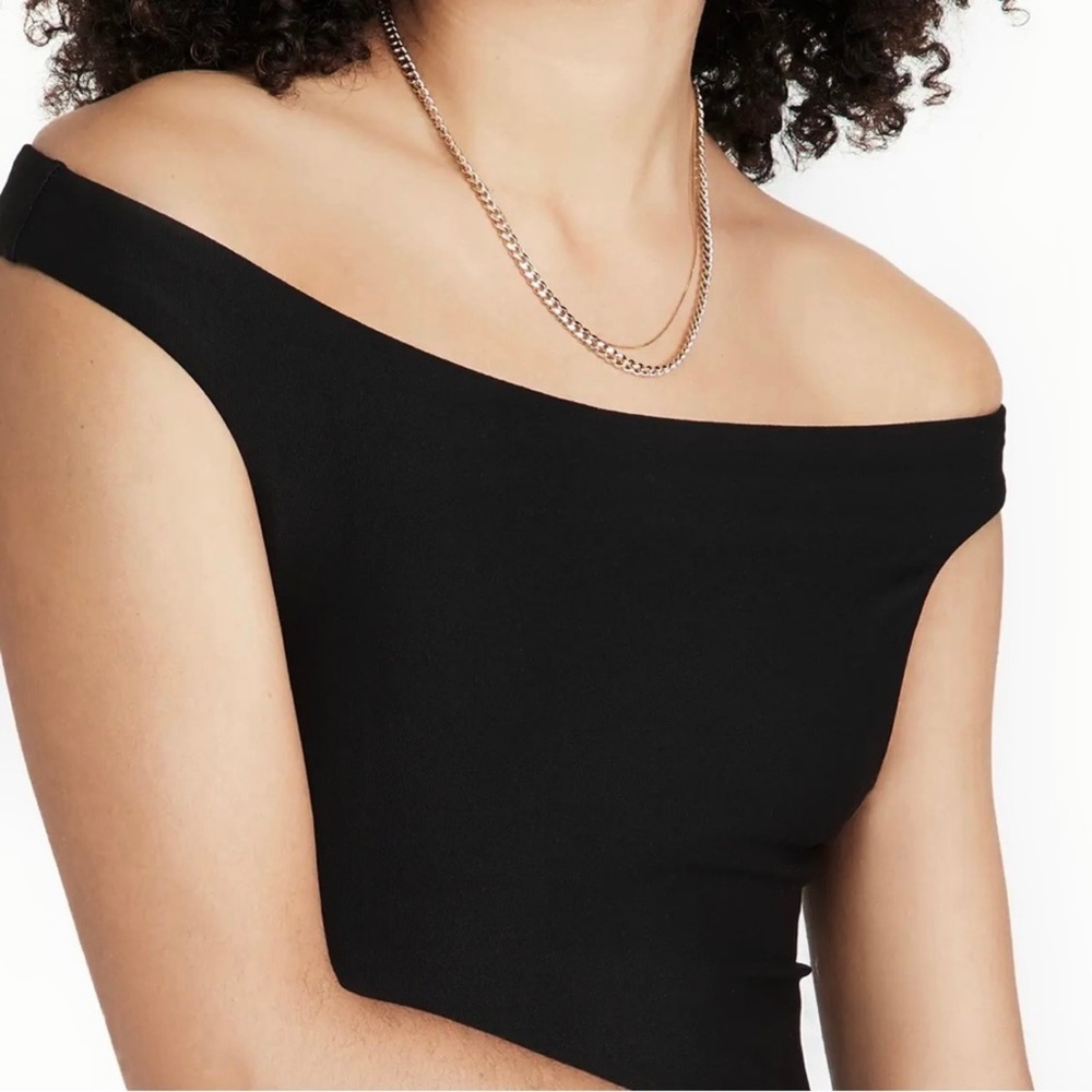 NEW ALIX NYC BLACK OFF-THE-SHOULDER BODYSUIT - Picture 3 of 10